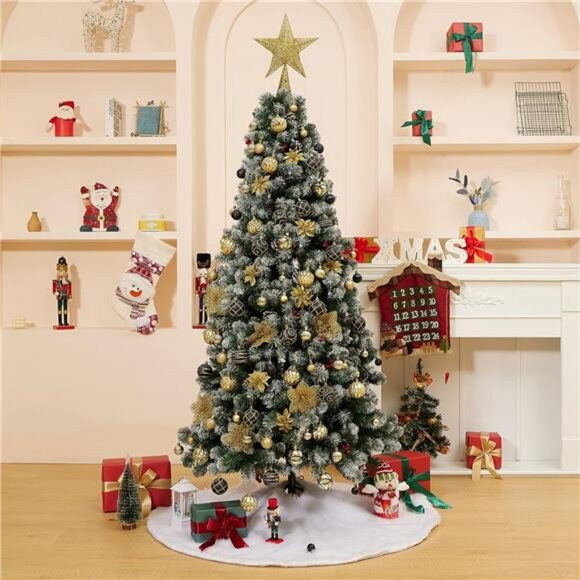 100Pcs Black and Gold Christmas Tree Ornaments Shatterproof Baubles Holiday Deco - Picture 6 of 7